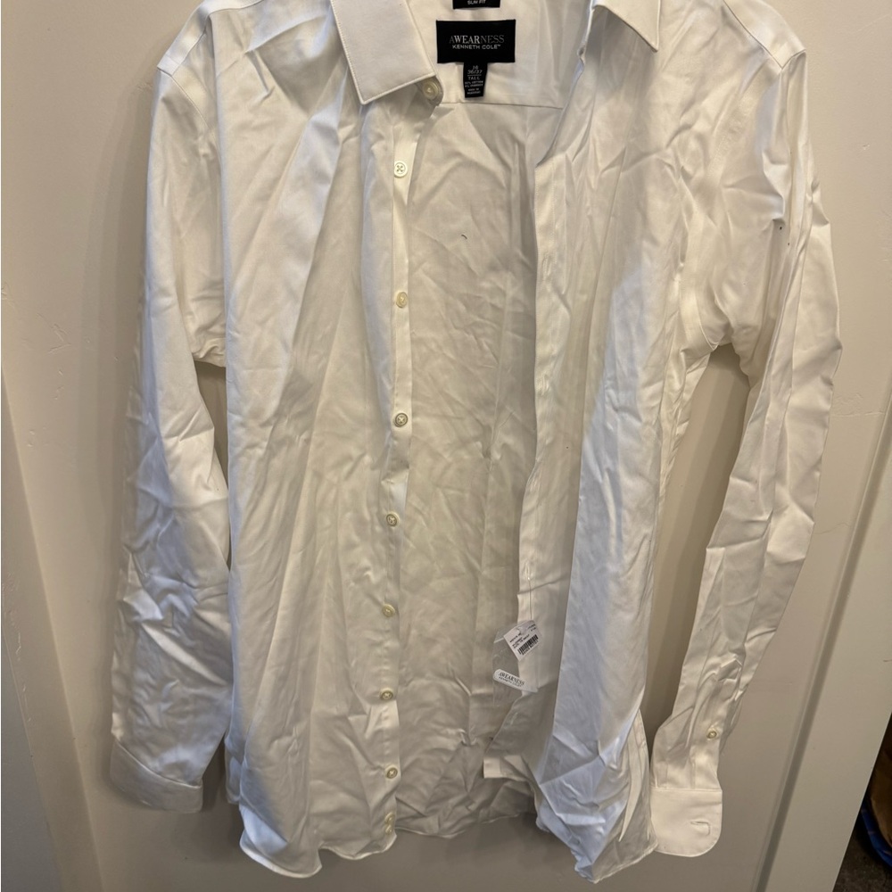 Kenneth Cole Men's White Dress Shirt NEW